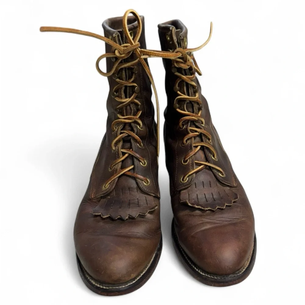 Justin Brown Leather Men's Boots Size 7.5D